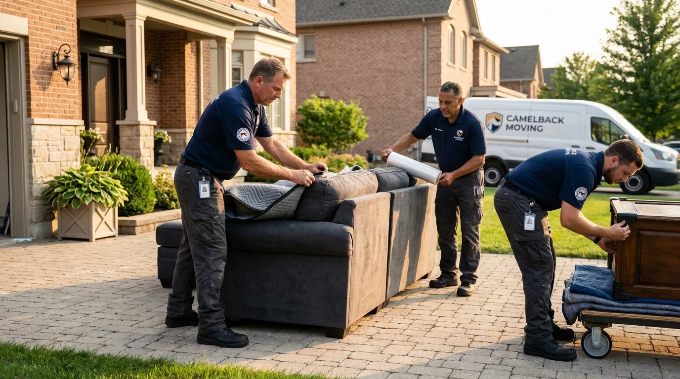 Large estate moving crew wrapping furniture in Cicero, IL